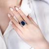 Jewelry Simulation Hongbao Sapphire Hollow Geometric Texture Diamond-Set Women'S Ring Main Stone 12 * 16