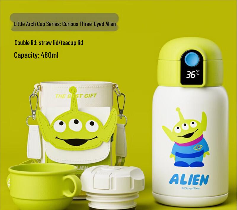 BEDDYBEAR 480ml Curious Three-Eyed Monster Stainless Steel Straw Cup