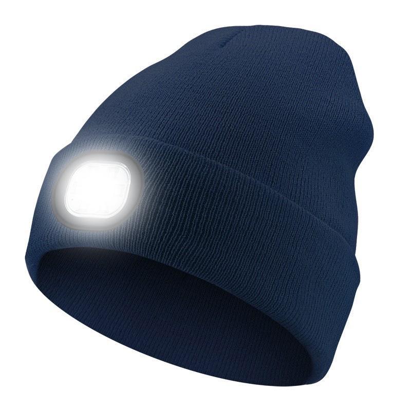 Rechargeable LED Light Beanie - Glow-in-the-Dark Winter Hat for Night Running Outdoors