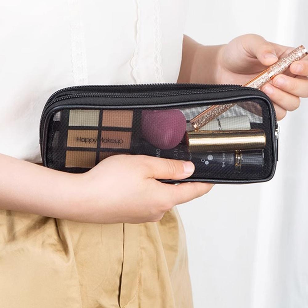 Women's Makeup Bag Cosmetic Brush Travel Storage Case Portable Mesh Toiletry Bag Organizer Kit Pouch Wash Storage Accessories