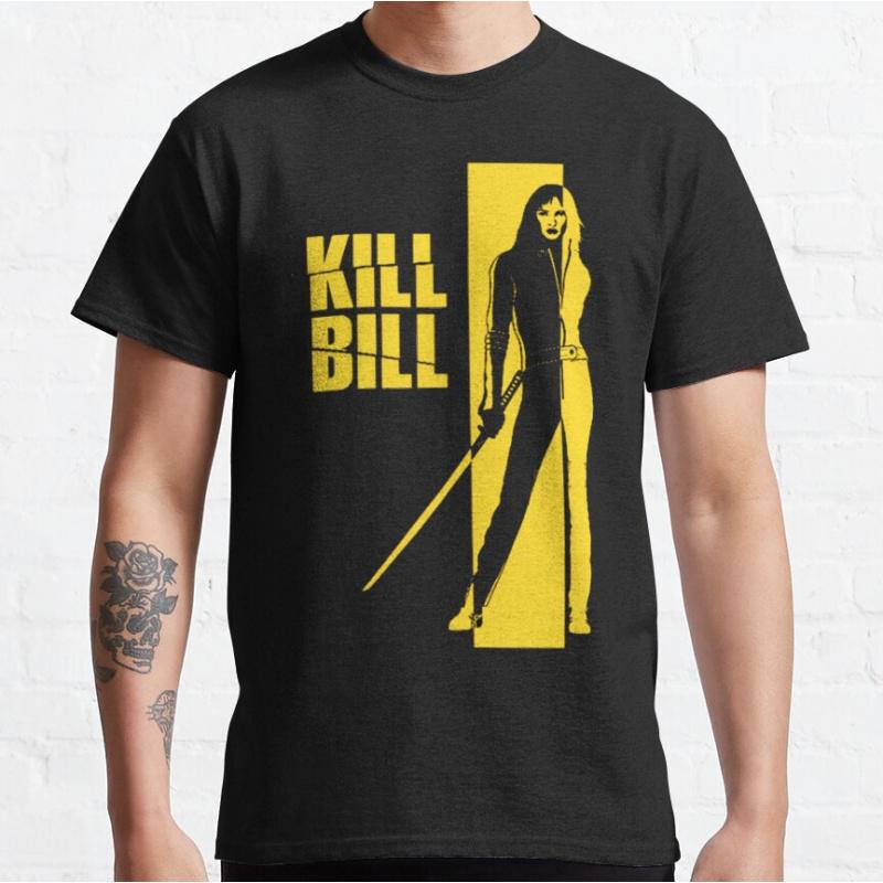 80s vintage movie Kill Bill Pulp Fiction Django Short-sleeve crewneck T-shirt for men large siz