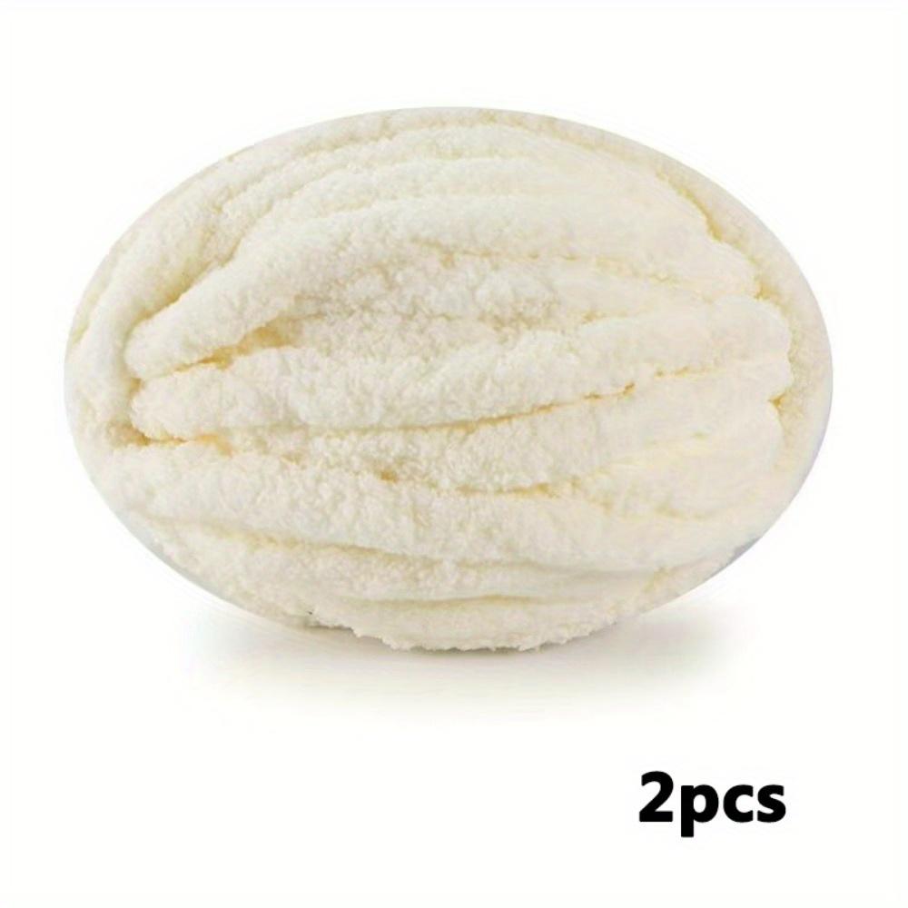 2pcs Chunky Chenille Yarn Wide Soft Arm Knitting Thick Yarn In Solid Colors for Scarves Hats Bags
