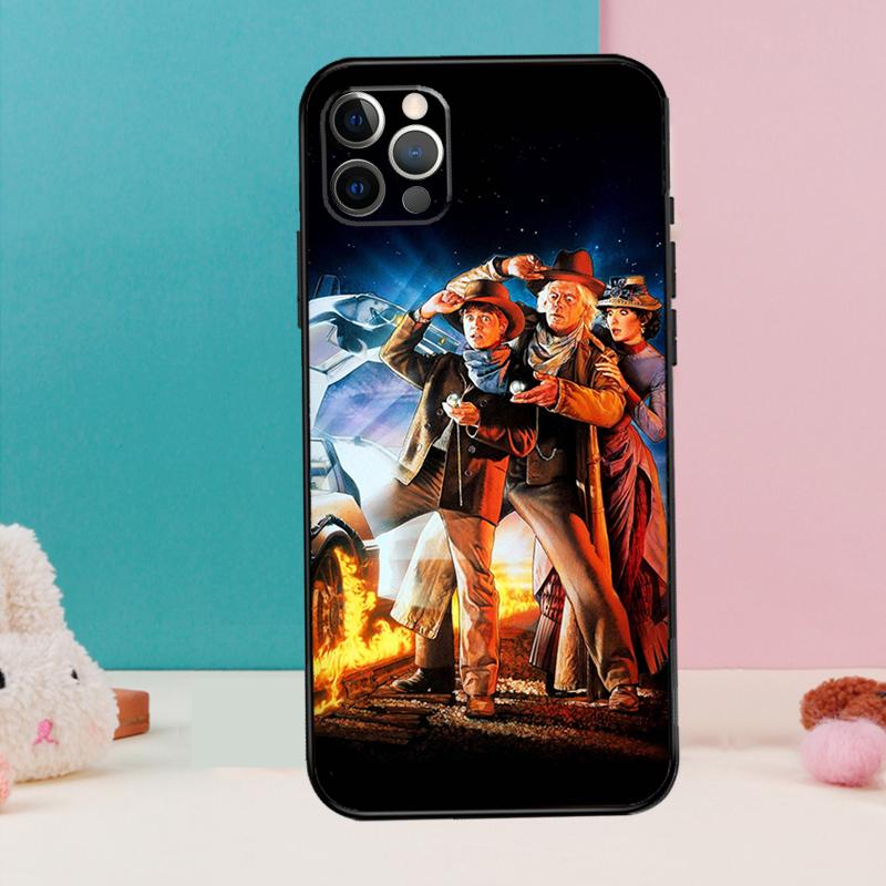 

Back To The Future Phone Case For iPhone 17 Air 16 15 14 12 11 13 Pro Max 12 13 mini 15 16 Plus 16e Cover Coque iPhone 12