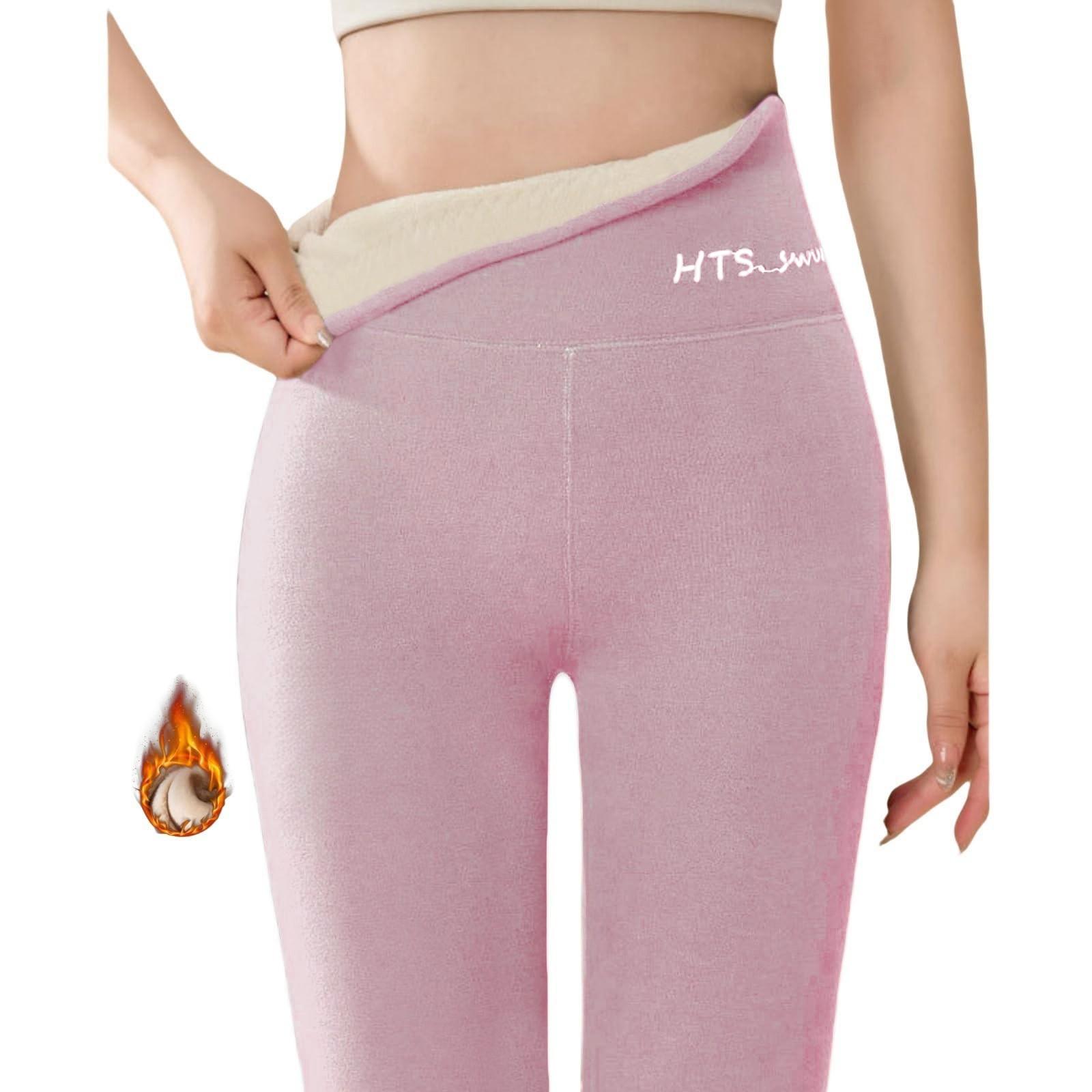 

Женские повседневные брюки с высокой талией, однотонные флисовые термолеггинсы, зимние длинные флисовые брюки для бега из плюша XL фиолетовый