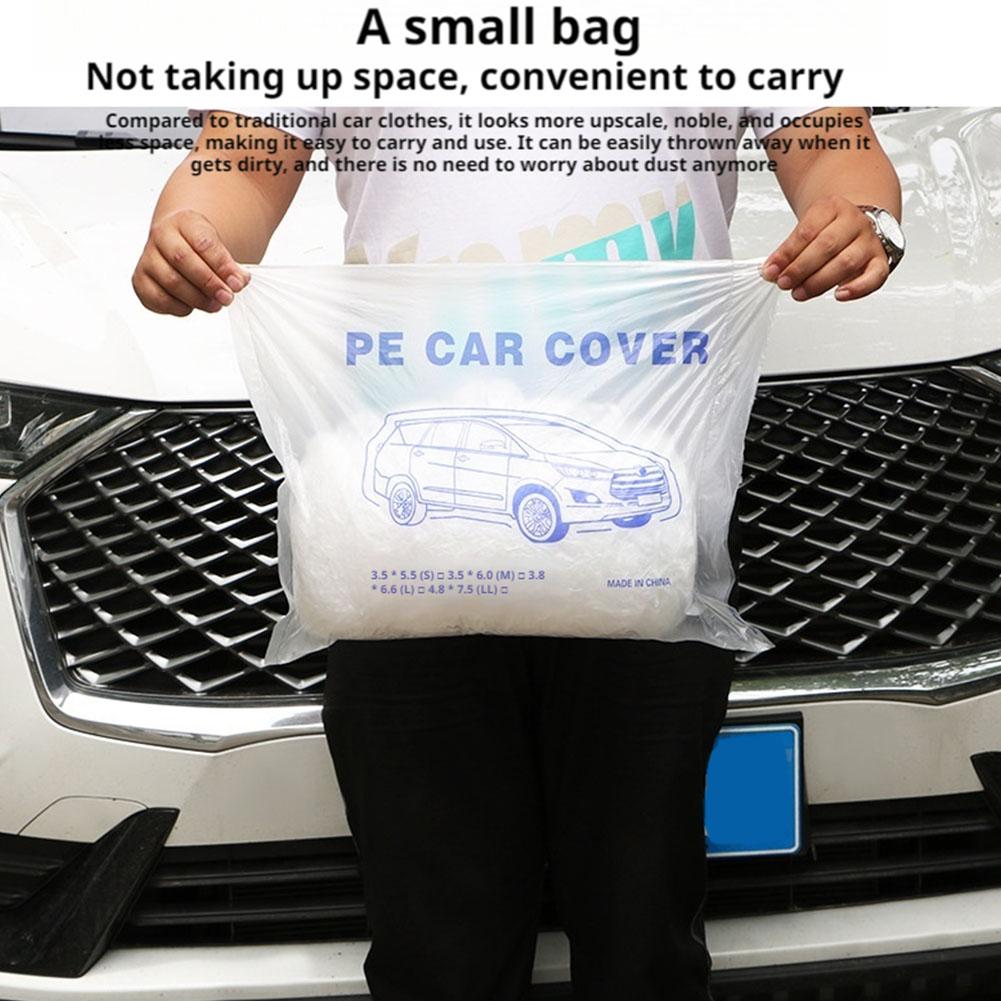 Disposable Car Clothing Cover Dustproof Rainproof Car Film Cover PE Car Full Scratch-Proof Prot X0K0