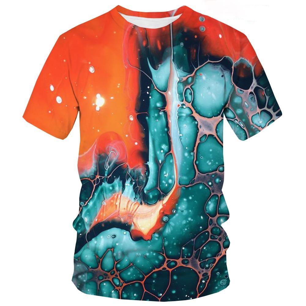 Sommer Batik T-Shirts Graffiti Farbe 3D Druck Kinderkleidung Kurzarm Mädchenkleidung Harajuku Kinder T-Shirt Jungen Oberteile