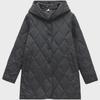 Women's Hooded Diamond-Quilted Winter Jacket 2024 - Solid Color, Warm Cotton, Long-Sleeved.