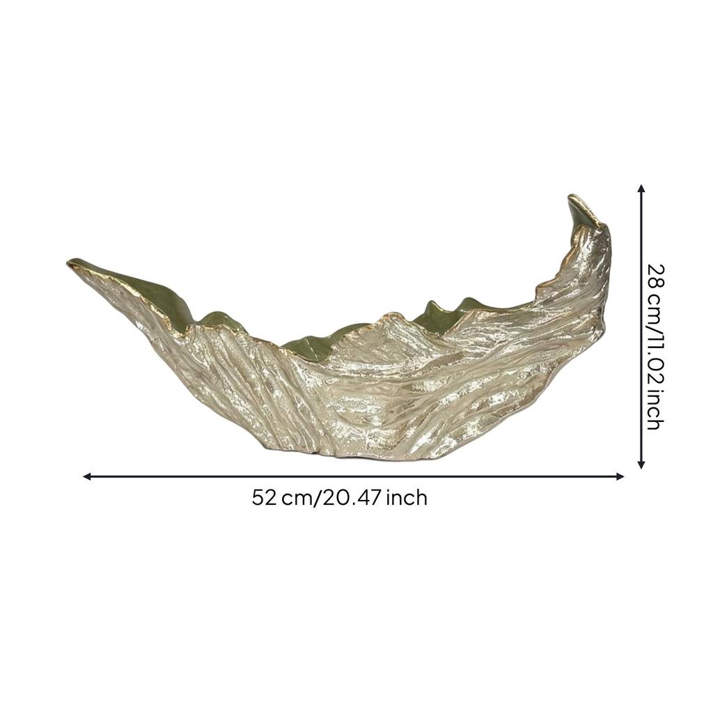 Sculptural Decorative Bowl with Enamel Finish Multifunctional Aluminum Fruit
