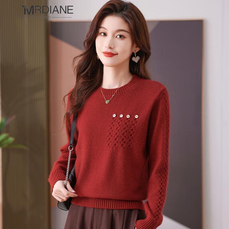 

Mrdiane wei Women s Basic Round Neck Knit Pullover One Size