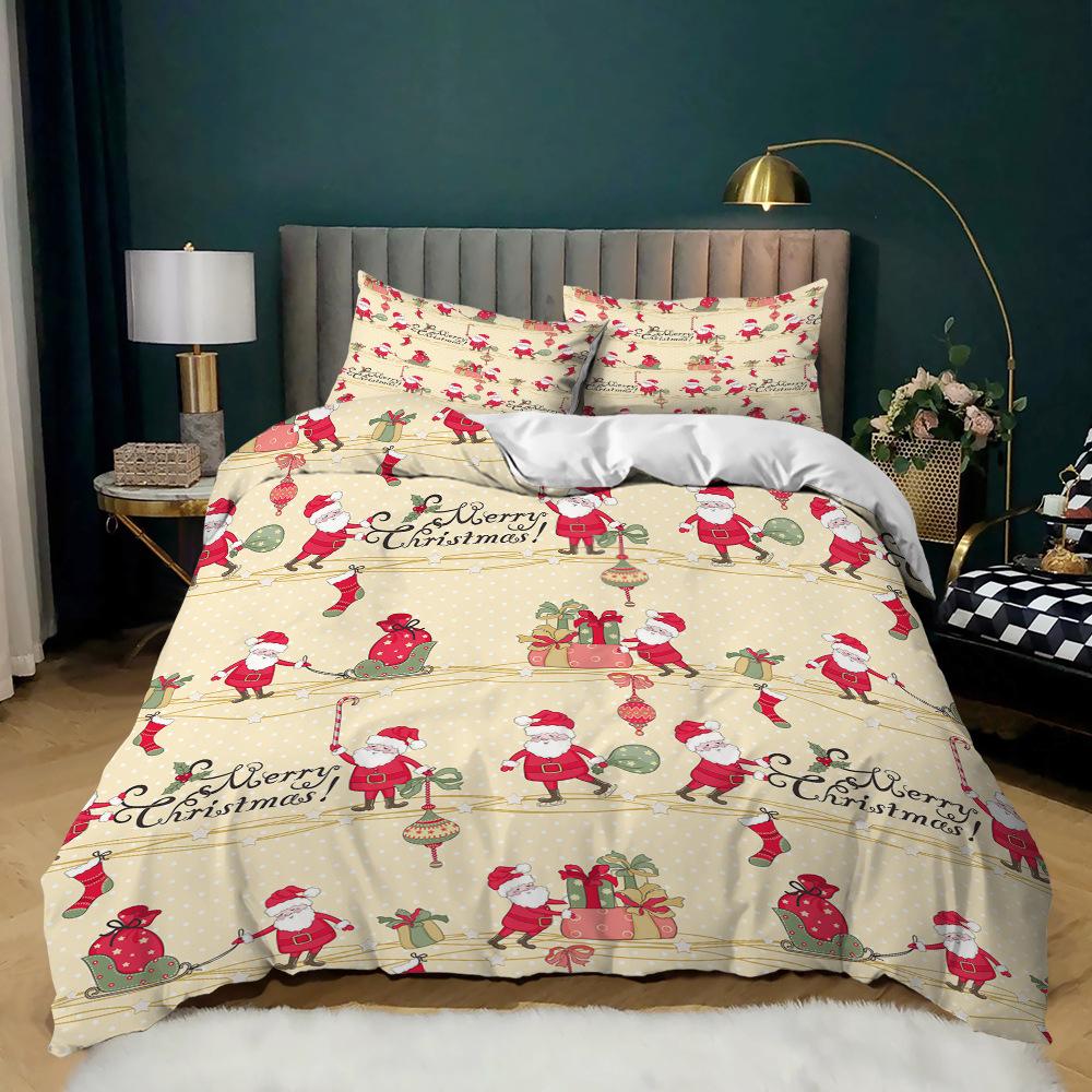 3D Bedding Christmas Down Duvet Cover 2/3 Pieces for Men/women/children New Year Bedroom Decoration AU180 * 210 Full Size Comfortable Home Textile