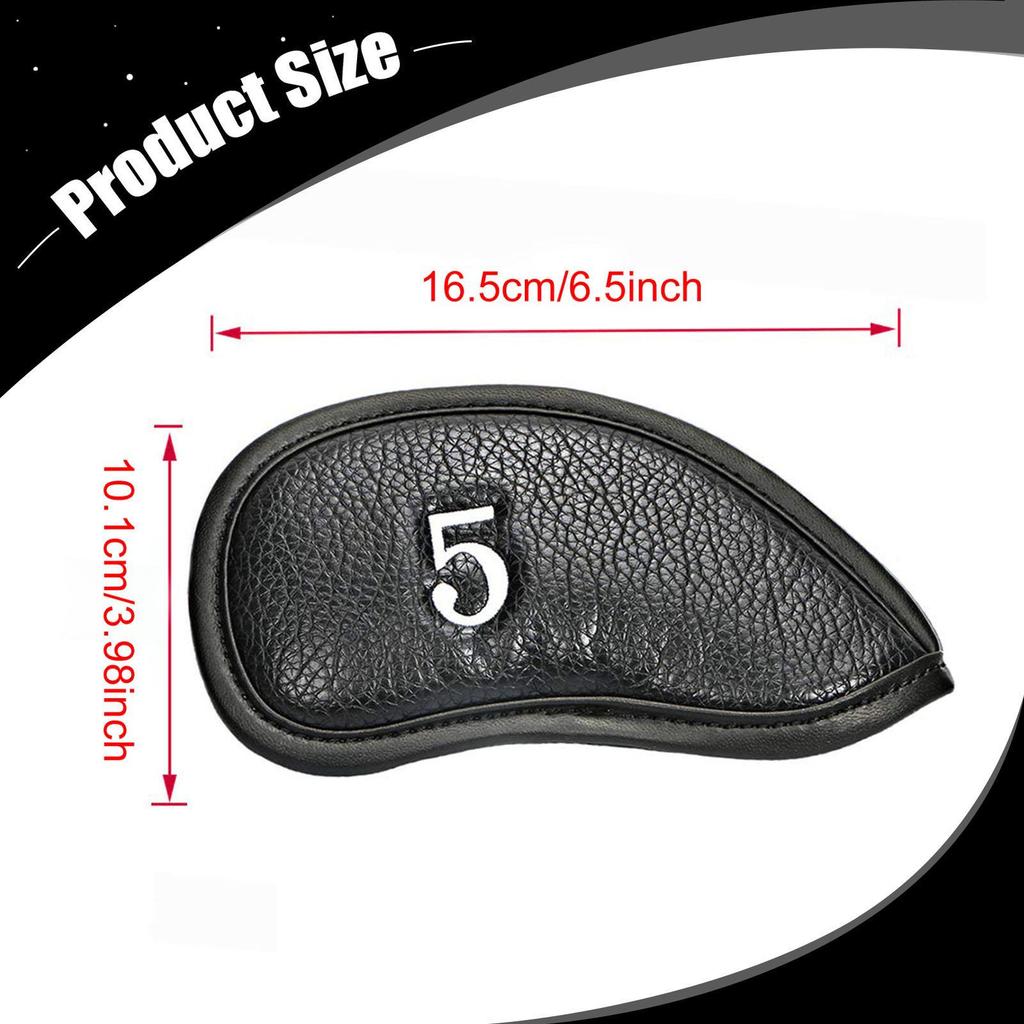 12x Golf Iron Covers PU Training Equipment Wrap for Storage Play Travel