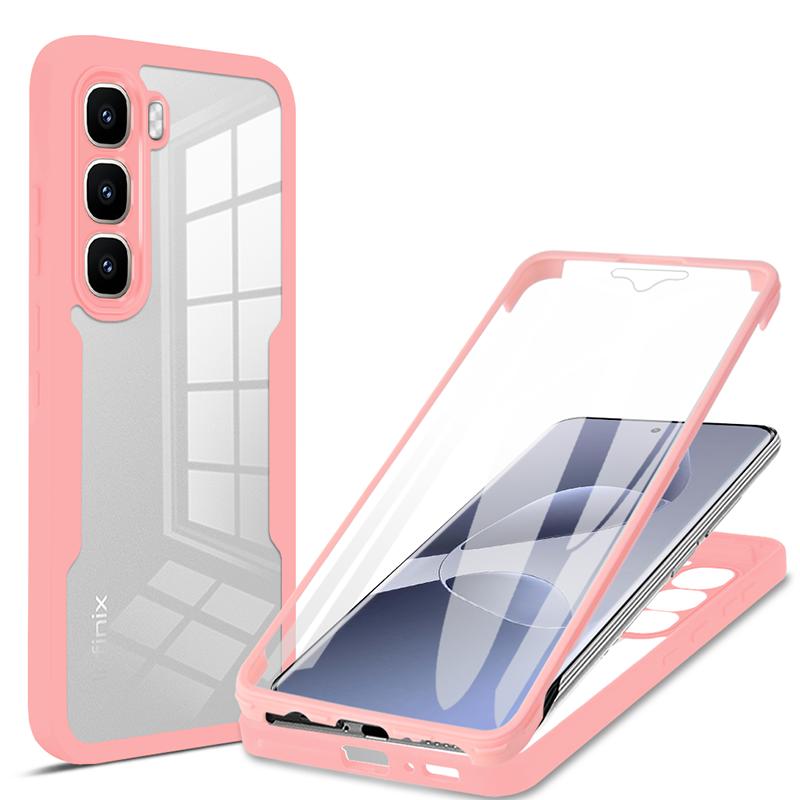 

Противоударный прозрачный чехол для телефона с двухсторонней защитой 360° для Infinix Hot 60 / Hot 60 Pro / Hot 60 Plus / Hot 60i с полной защитой экрана и объектива Infinix Hot 60 Pro+