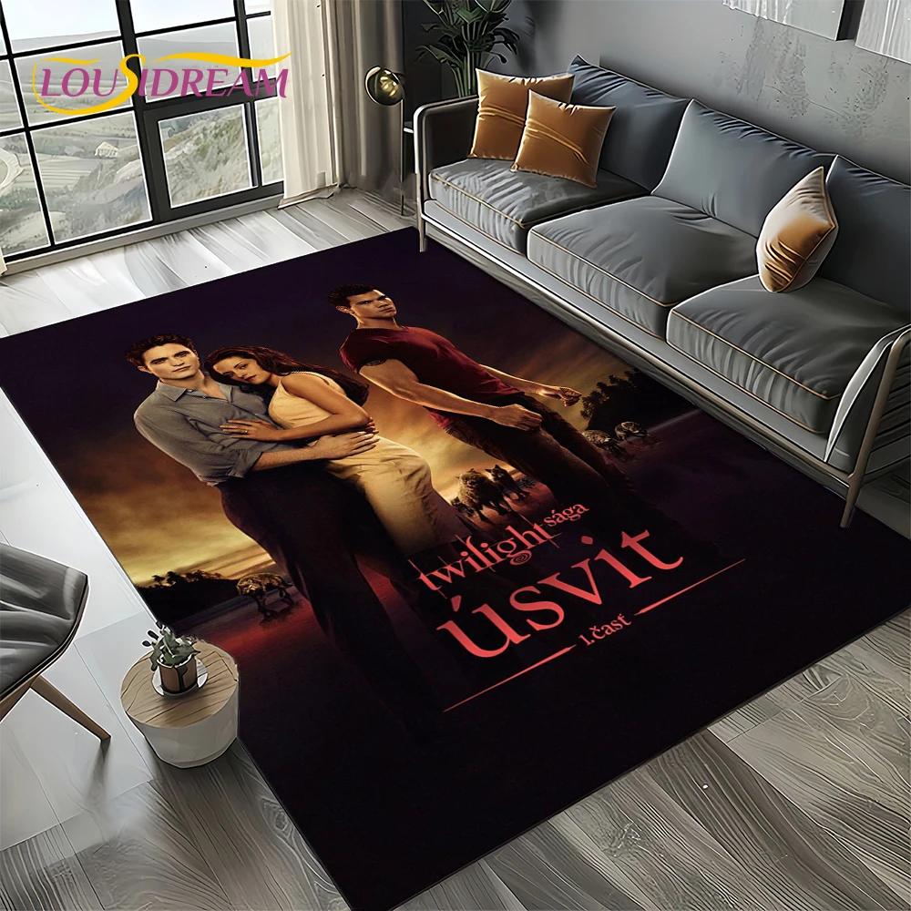 Twilight Saga Serie Edward Bella Film Teppich für Wohnzimmer Schlafzimmer Zuhause Sofa Dekoration, Kinder Teppich Rutschfeste Bodenmatte