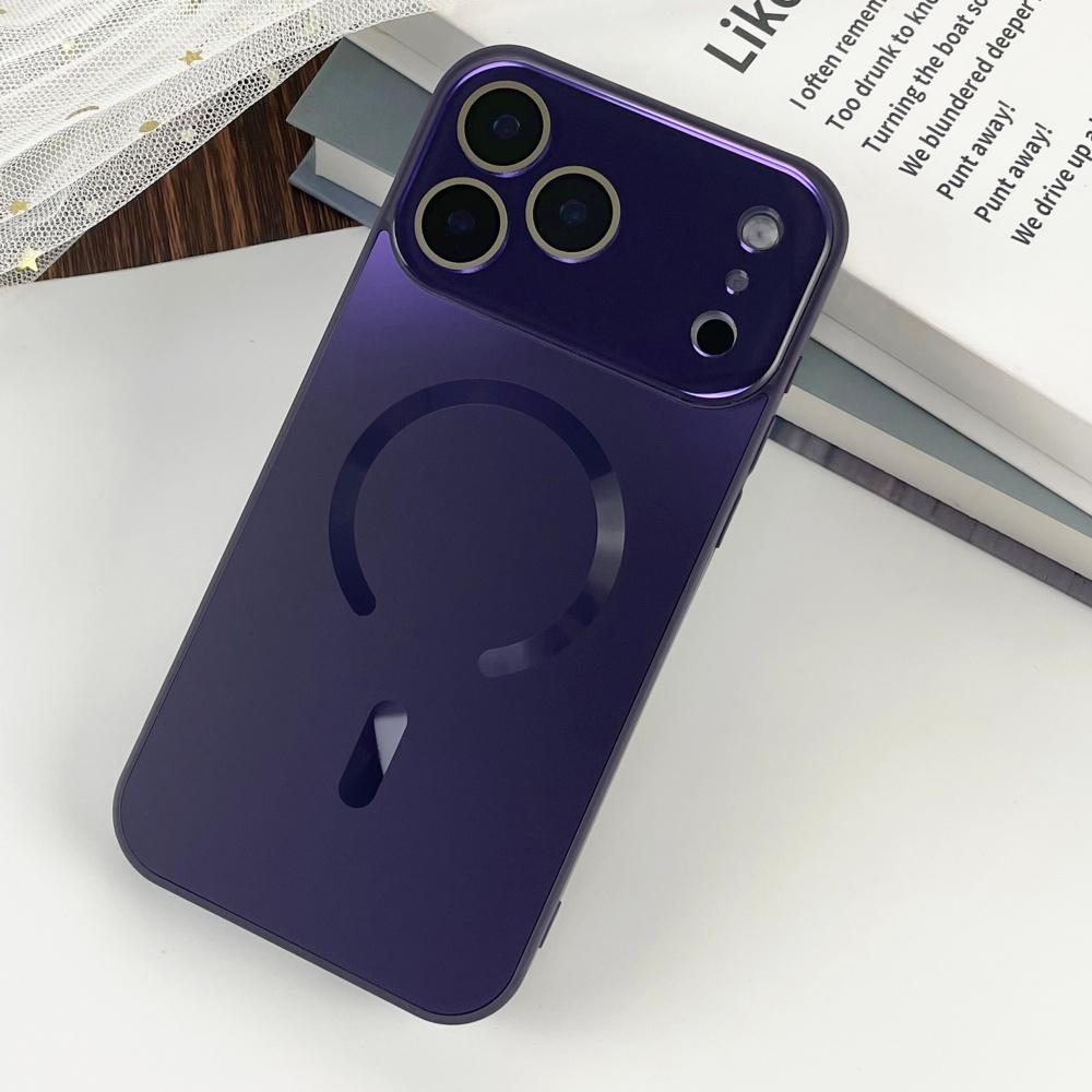Luxury Flowing Light Large Window Case For iPhone 17 Air 16 15 14 13 12 11 Pro Max for Magsafe Crystal Bright Magnetic Cover