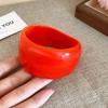 Buntes Unregelmäßiges Breites Armband Minderheiten Design Geometrischer Handring Retro Acryl Armreif Täglich