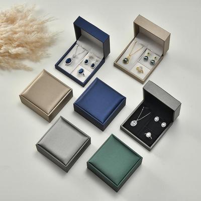 Brushed PU Leather Jewelry Storage Box Set – Ring, Pendant, and Earring Organizer
