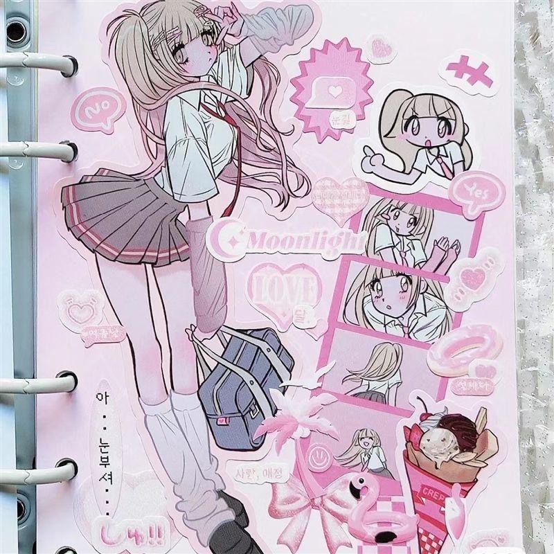 Korean ins Sweet Cool Girl Sticker Scrapbooking Diary DIY Album Decoration Sticker Aesthetic Stationery Art Supplies Personalizd