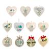 Sea Glass Art Christmas Ornament Handmade Sea Glass Bird/Tree/Turtle/Hot Air Balloon Hanging Ornaments for Xmas Tree Holiday Home Party Decor