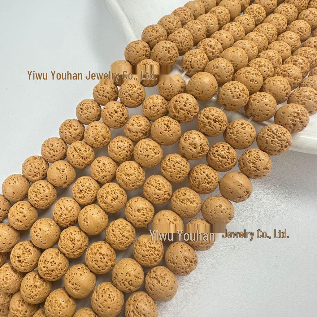 Colored Volcanic Rock Round Beads for DIY Jewelry Making