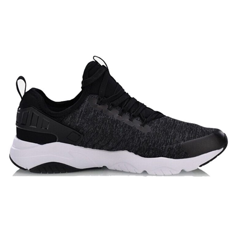 Li-Ning Comfortable Shock Absorbing Non-Slip Wear-Resistant Low-Top Running Shoes Men Sneakers White Black AGCN055-1