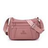 Leichte Nylon-Crossbody-Tasche mit mehreren Reißverschlussfächern, verstellbarer breiter Riemen, lässige Umhängetasche für Damen für den täglichen Gebrauch