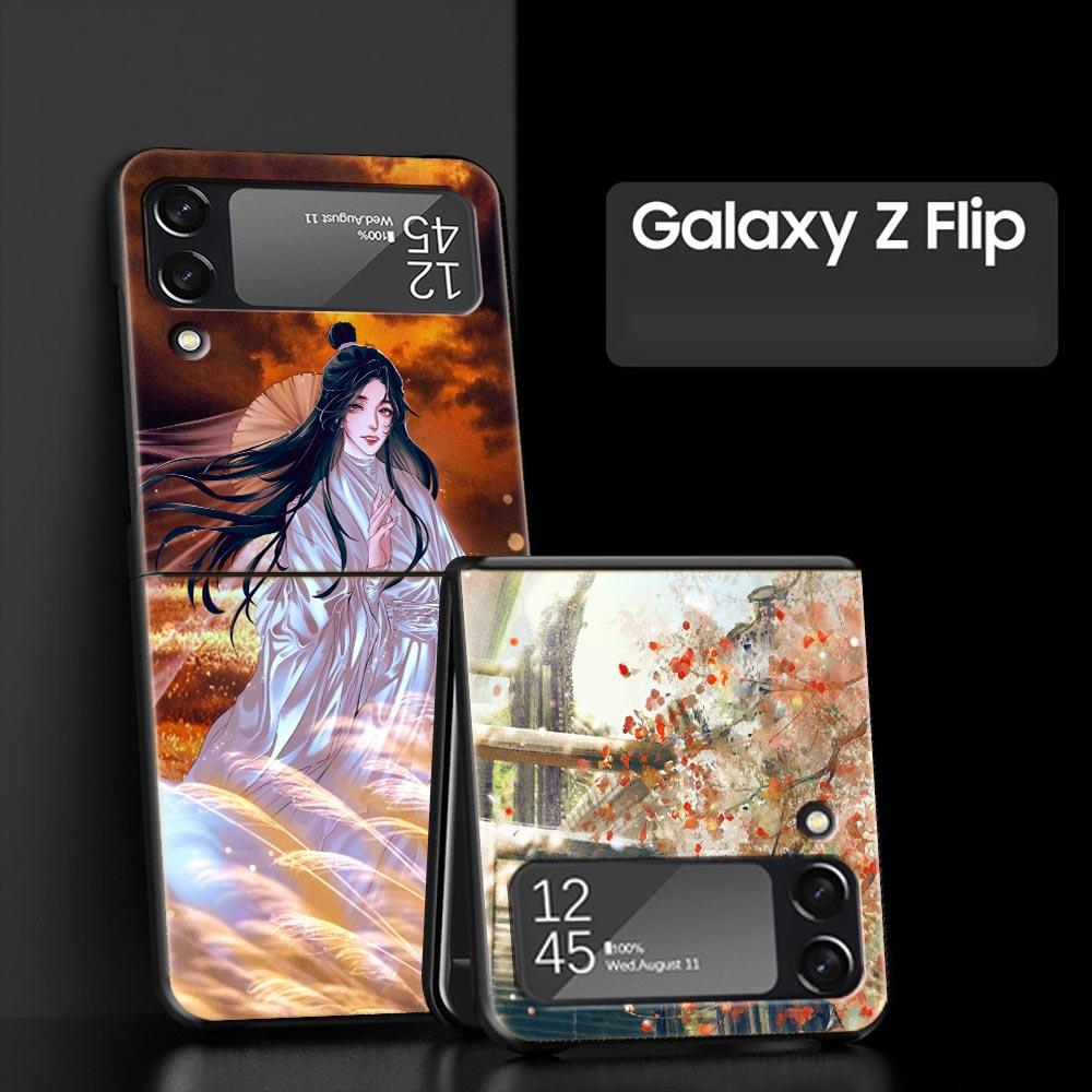 TGCF Heaven Official’s Blessing Luxury Phone Case For Samsung GalaxyZ Flip 4 5 Fold Hard PC Shell For Samsung Z Flip 3 Cover