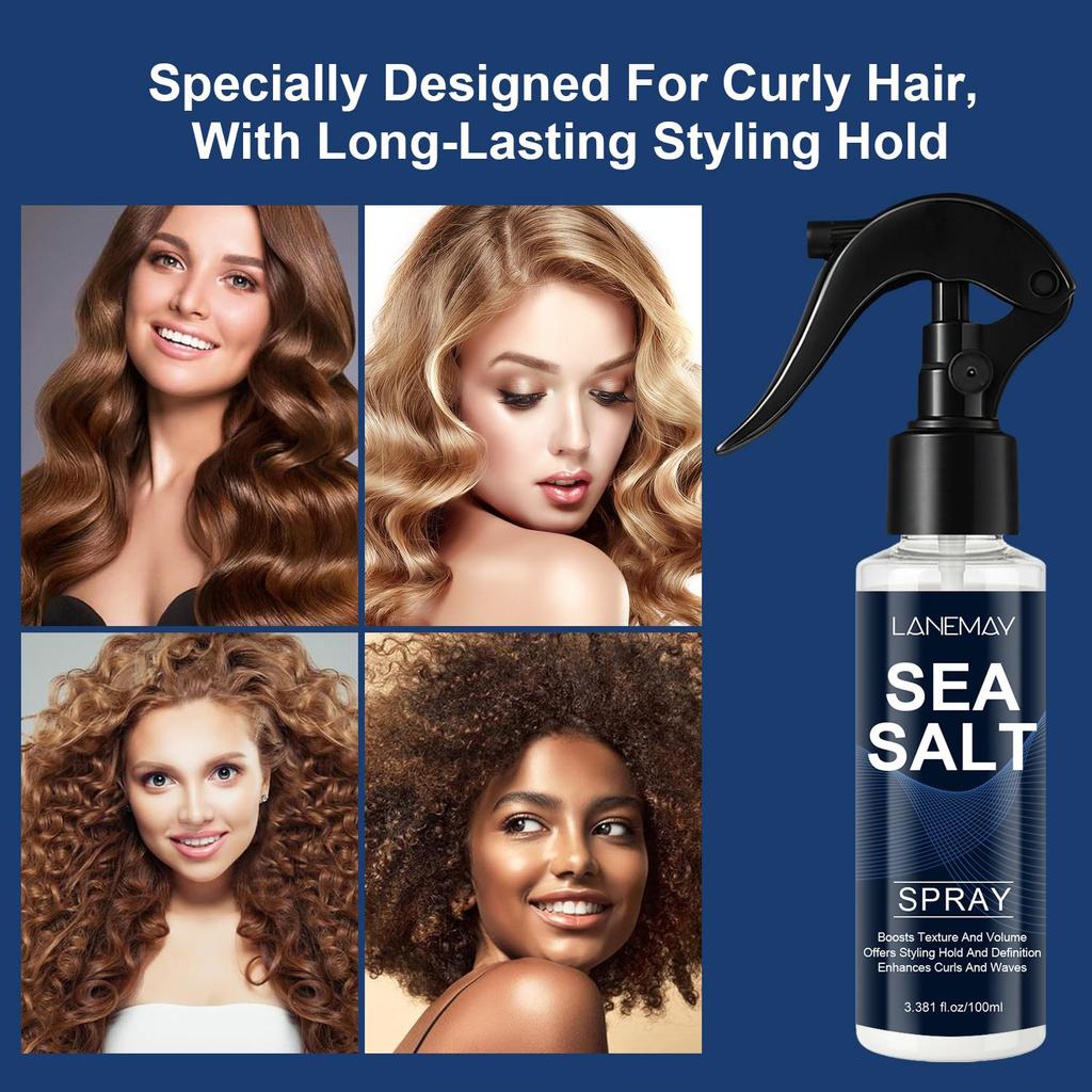SEA SALT SPRAY-Natural Curl Formation, Frizz Control-Soft Setting Restores Curlness-Nourish Hair For A More Shine-100ml