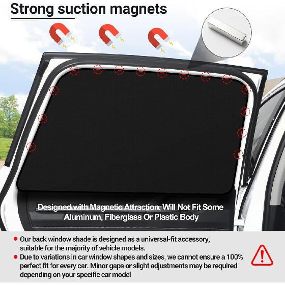 2 Pcs Rear Window Covers - Car Side Window Sun Shades - Privacy  Back-1