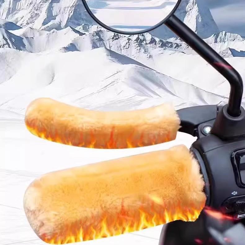 Electric Vehicle Winter Handlebar Warm Cover - Thickened Plush, Cold-Proof, Free Shipping