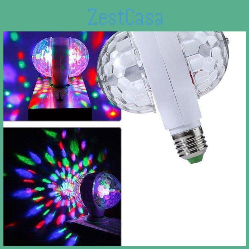 E27 Doubleheaded 6w Led Ball Stage Rgb Light Bulb Rotating Lamp Ktv Party Disco