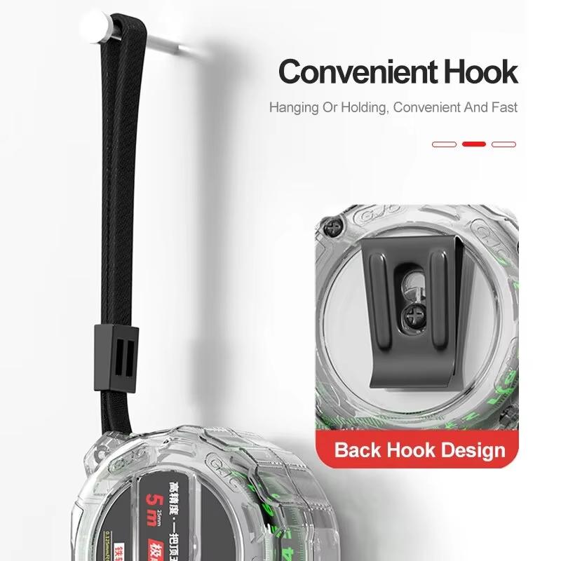 5/7.5/10M Self-Locking Tape Measure Fluorescent Tape Measure High Precision Thickened Wear-resistant Drop-proof Tape Measure