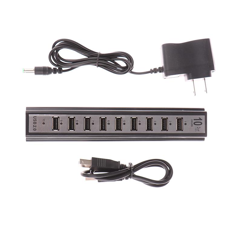 Netzteil USB-Ladegerät Hub-Adapter Hi-Speed ​​Multi Hub 10 Port für PC Laptop