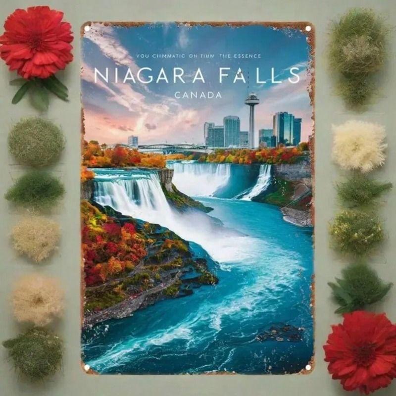 

Metal Poster Niagara Falls Wall Art, Vintage Tin Sign for Living Room Home Decor, Retro Metal Wall Decor