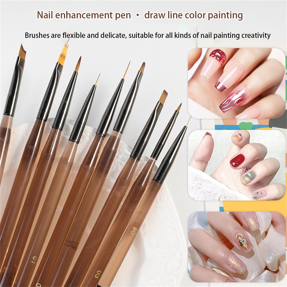 French Stripe Nail Art Liner Pinselspitzen Ultradünner Strichzeichnungsstift UV-Gel Malpinsel Maniküre-Werkzeuge