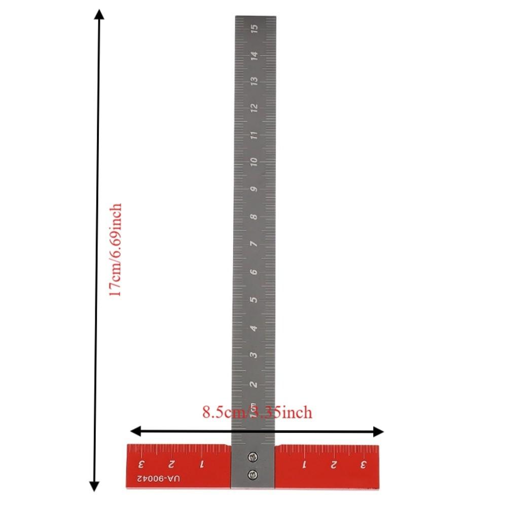 Portable Accurate Scale T Square Ruler T-Shaped Metal Multifunctional Ruler Gray 6 Inch Aluminum Alloy Ruler Art Framing