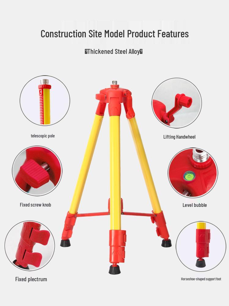 Steel Alloy Laser Spirit Level Tripod Stand - 1.2/1.5m Thickened Mini Tripod