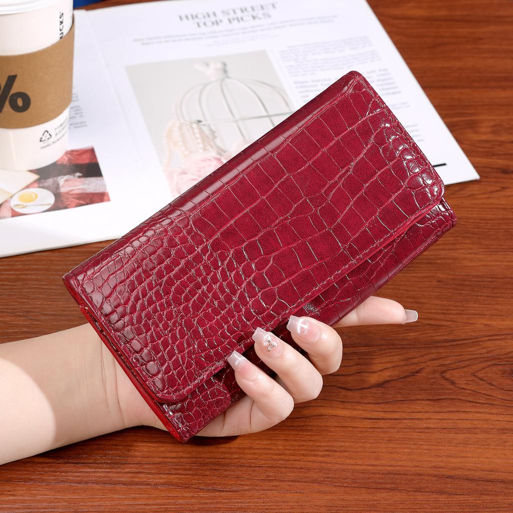 Luxury Crocodile Pattern Long Wallet for Women Large Capacity Clutch Purse Multi Card Holder Phone Wallet Fashion Lady Handbag