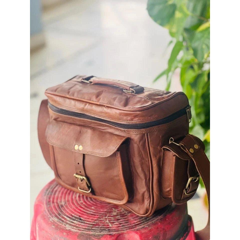 Goat Leather Warranty Bag Camera Classic Bag Padded Satchel Bag