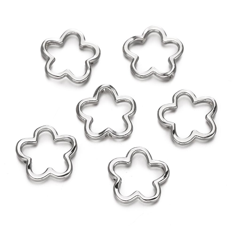 

10pcs/lot 15x15mm Cute Hollow Flower Charms Connector Pendant Fit DIY Handmade Metal Alloy Jewelry Making Supplies 10pcs