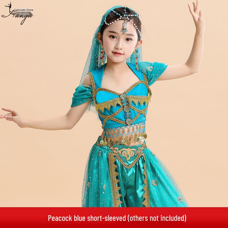 Halloween Jasmine Princess Gown & Aladdin's Magic Lamp Costume Set for Girls