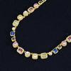 Hip Hop Schmuck Mehrfarbiger Zirkonia Zirkon Edelstein Mischfarben Emailliertes Muster Kette Halskette