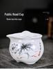 White Porcelain Kung Fu Tea Set with Blue and White Cups & Gaiwan - Ideal for Company Events and Promotional Gifts.