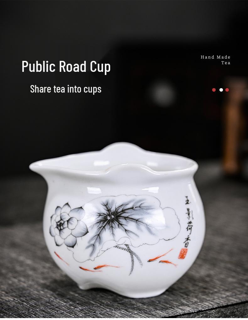 White Porcelain Kung Fu Tea Set with Blue and White Cups & Gaiwan - Ideal for Company Events and Promotional Gifts.