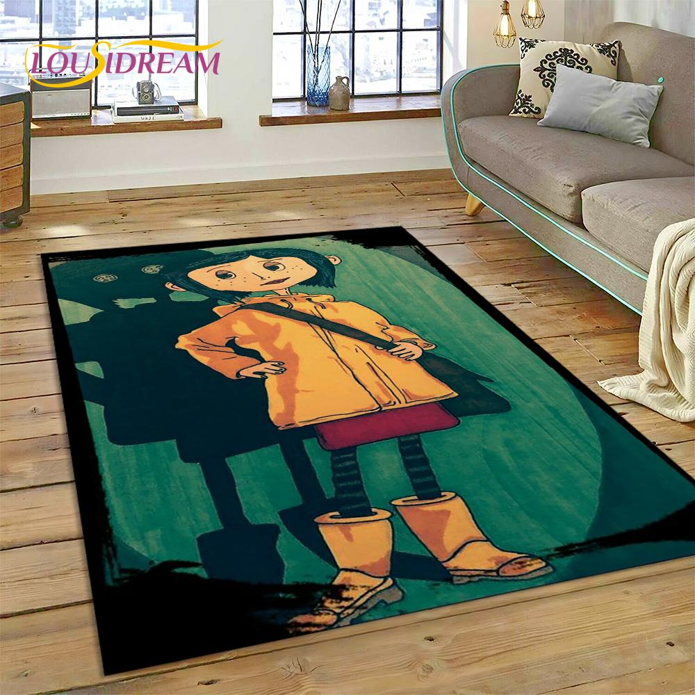 27 Style Coraline Secret Door Cartoon Horror Carpet Rug for Bedroom Living Room Home Sofa Decoration,kids Large Decor Floor Mat