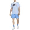 Nike Letter Floral Print Crew Neck Pullover Straight Cut Short Sleeve T-Shirt Men Tops Blue DM6429-548