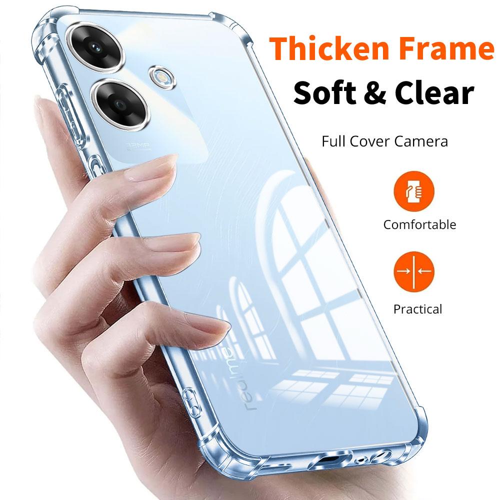 Airbag Shockproof Soft Silicone Case For Realme Note 60 60X Case Transparent Protect Phone Cover For Realme Note 50 Funda