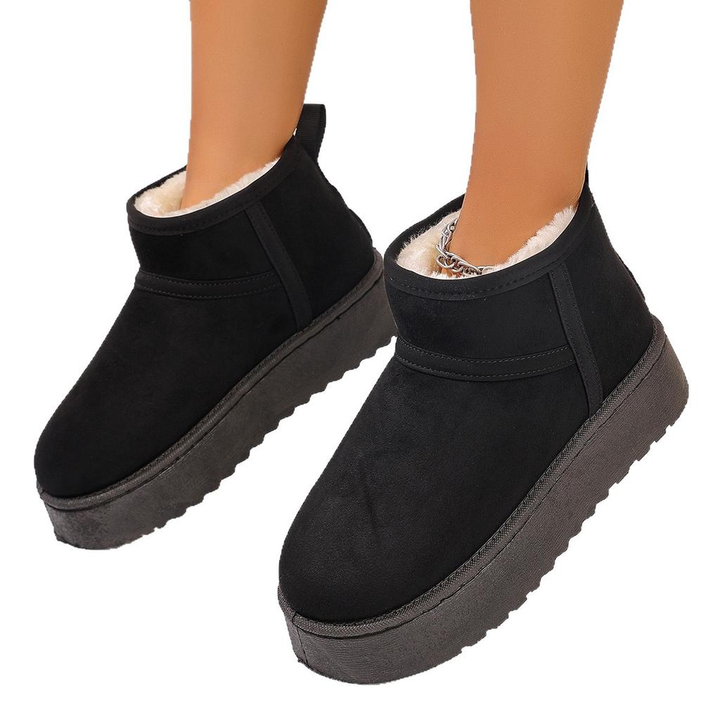 Big head snow boots women's velvet thickened cotton shoes winter new thermal shoes snow cotton snow shoes bread shoes