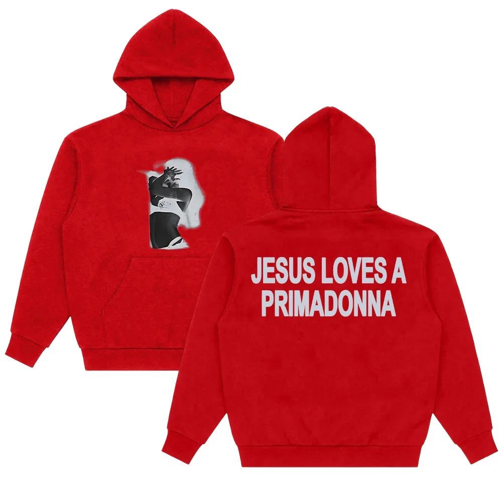 Jesus Loves A Primadonna Hoodie Nessa Barrett Long Sleeve Sweatshirt Women Men with Hooded Clothes Gift for Fan Pullover Casual