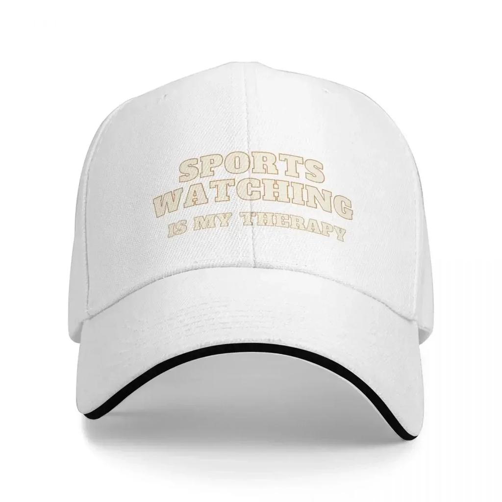 sports watching is my therapy Baseball Cap Trucker Cap Golf Hat Man New In The Hat Beach Bag Hats For Men Womens