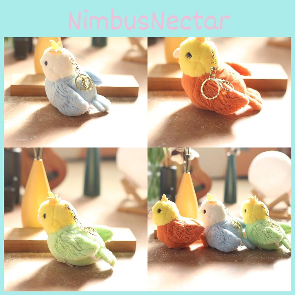 Colorful Plush Fun Animal Doll Parrot Keychain Soft Stuffed Toy In Bright Blue And Green Orange
